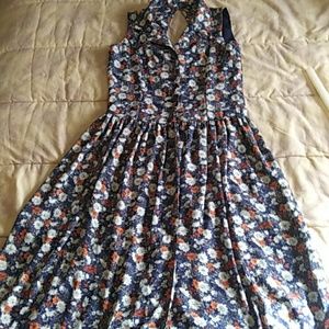 Beautiful Floral Sleeveless Summer Dress Size 8